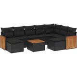 The Living Store Vrtna sedežna garnitura 10-delna z blazinami črn poli ratan - Vrtna Sedežna Garniture, (21453009) | Shoptok.si