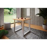MID.YOU Pisalna Miza Lona, Barva Hrasta, Srebrna, 80x80cm | Shoptok.si