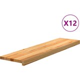 vidaXL Podloge za stopnice 12 kosov rjave 100x30x2 cm trdna hrastovina Cene