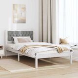  Krevetna konstrukcija s uzglavljem Svijetlo siva 100 x 200 cm Bijela | shoptok.hr