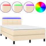  Box spring s madracem LED krem 120 x 200 cm od tkanine | shoptok.hr