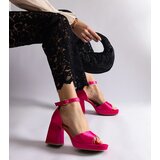 Gemre Pink satin block heel sandals Saucedo | shoptok.hr
