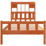  Knjižna postelja brez vzmetnice vošč. rjava 75x190 cm borovina, (21653599) | Shoptok.si