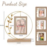 ARESVRGO dvostranski vrtljiv 360° vintage zlat okvir za fotografije 10 × 15 cm | Shoptok.si