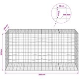  Gabion s žicom debljine 5 mm i mrežom 10x10 cm 200x100x100 cm | shoptok.hr