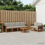  Set vanjskih sofa 6 kom. Prirodna i svjetlosiva | shoptok.hr