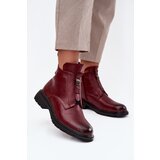 Boto Insulated Women's Ankle Boots with Zip Decorative Detail Bordeaux Roselle | shoptok.hr
