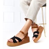  Black eco-leather platform sandals Ursita | shoptok.hr