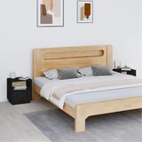  Noćni ormarići 2 kom crna 40 x 34 x 45 cm od masivne borovine | Shoptok.si