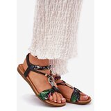 ARTIKER Flat Women's Sandals With Woven Strap And Decoration Black | Shoptok.si