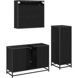 vidaXL Komplet pohištva za kopalnico 3 pcs Črni hrast 90 x 33 x 60 cm | Shoptok.si
