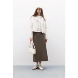  Regular Fit Gabardine Maxi Skirt