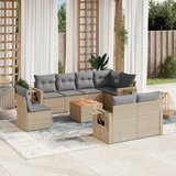 vidaXL 9-dijelni set vrtnih sofa s jastucima bež od poliratana | shoptok.hr