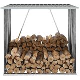  Ostava za drva od pocinčanog čelika 163 x 83 x 154 cm siva | shoptok.hr