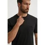 Vilebrequin Bombažna kratka majica TITAN moška, črna barva, TTNU0P00