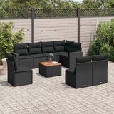 vidaXL 9-dijelni set vrtnih sofa s jastucima crni od poliratana | shoptok.hr