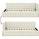  Kutni okvir kreveta s uzglavljem Krema 90 cm x 200 cm Baršun | shoptok.hr