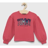 Tommy Hilfiger Dječja dukserica boja: ružičasta, s aplikacijom