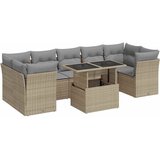 Maison Chic Seti vrtnega pohištva - Vrtna garnitura - Vrtni pohištvo set 8-delna z blazinami bež poli ratan, (21799459) | Shoptok.si
