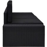 Poli modularni trosjed od poliratana crni | shoptok.hr