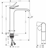 Hansgrohe 75045340 Vivenis 250 CoolStart visoka armatura za umivalnik | Shoptok.si