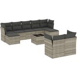  10-dijelni set vrtnih sofa poliratan s jastucima svijetlosivi | shoptok.hr