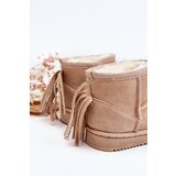 Boto Children's Fleece-lined Fringed Snow Boots Beige Mikyla | shoptok.hr