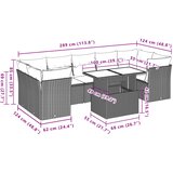  8-dijelni set vrtnih sofa od poliratana s jastucima crni Crna 100 x 55 x 73 cm | shoptok.hr