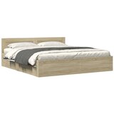 Furnova Posteljni okvir z vzglavjem sonoma hrast 180x200 cm inž. les, (21940622) | Shoptok.si