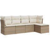 Maison Chic Seti vrtnega pohištva - Vrtna garnitura - Vrtni pohištvo set 5-delna z blazinami bež poli ratan, (21821138) | Shoptok.si
