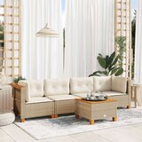 vidaXL 5-dijelni vrtni set sofa s jastucima bež od poliratana | shoptok.hr