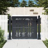 vidaXL Vrtna vrata antracitna 105x105 cm jeklena oblika bambusa Cene