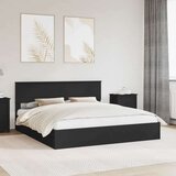  Konstrukcija postelje Črna 200 x 200 cm Konstruiran les, (5000104291) | Shoptok.si