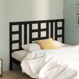 Maison Chic posteljno vzglavje - vzglavna omarica - nočna omarica črno 126x4x100 cm trdna borovina, (21705741) | Shoptok.si