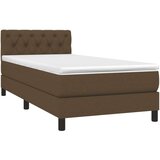  Box spring s madracem LED tamnosmeđi 80 x 200 cm tkanina | shoptok.hr