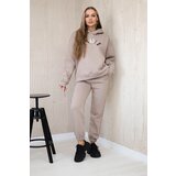 Kesi Cotton set with embroidered Paradise inscription dark beige | shoptok.hr