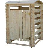 Timbela Lopa za smeti za 1 kontejner, masivni les - 97 x 97 x H137 cm - M606-1, (21956338) | Shoptok.si