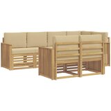  Set vanjskih sofa 7 kom. Bijela i bež Poliester 247 x 128,5 x 73 cm | Shoptok.si