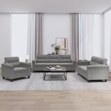  3-dijelni set sofa s jastucima tamnosivi od mikrovlakana | shoptok.hr