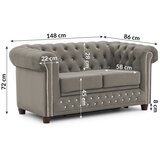Ropez Siva žametna raztegljiva sedežna garnitura 148 cm York Blik – | Shoptok.si