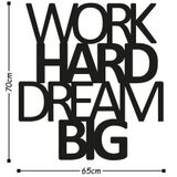 WALLXPERT Zidna dekoracija Work Hard Dream Big, 65x70 cm, 1,5 mm, Crna | Eponuda.ba