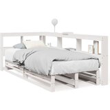  Krevet s regalom za knjige bez madraca bijeli 90x200cm borovina | shoptok.hr
