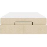 vidaXL Konstrukcija postelje z vzmetnico krema 120 x 190 cm blago | Shoptok.si