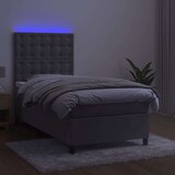  Box spring postelja z vzmetnico LED svetlo siva 100x200cm žamet, (20846906) | Shoptok.si