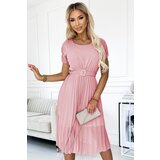 numoco basic Pleated midi dress with wide belt Numoco | Shoptok.si