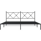  Metalni okvir za krevet s uzglavljem crni 183x213 cm | shoptok.hr