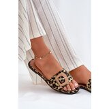 Boto Flat Women's Slippers With Decorative Buckle Leopard Clariola | ePonuda.com