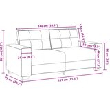  Dvosjed Siva Oblaka 180x77x82 cm Tkanina | shoptok.hr