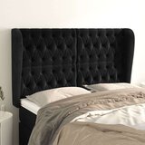  Uzglavlje s ušima crno 147x23x118/128 cm baršunasto Cijene