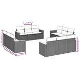 vidaXL 12-dijelni set vrtnih sofa od poliratana s jastucima crni | shoptok.hr